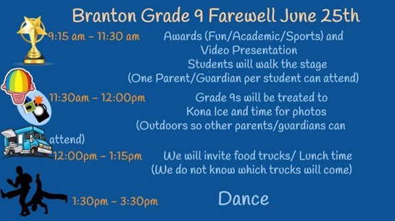 Grade 9 Farewell, June 25