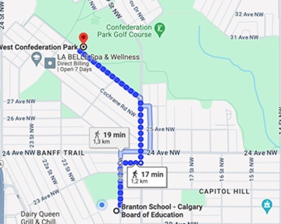 Map to Confederation Park